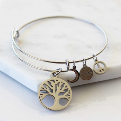 Faith, Strength, Peace -  Adjustable Bangle